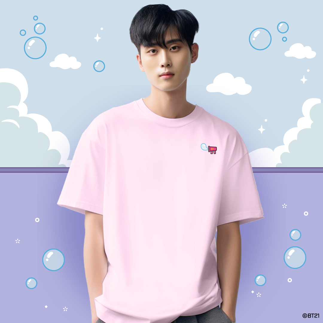 BT21 Bubble Squad Oversized Cotton Tee (Design 2 | Pink)