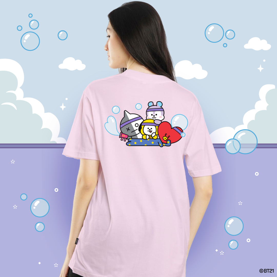 BT21 Bubble Squad Oversized Cotton Tee (Design 2 | Pink)