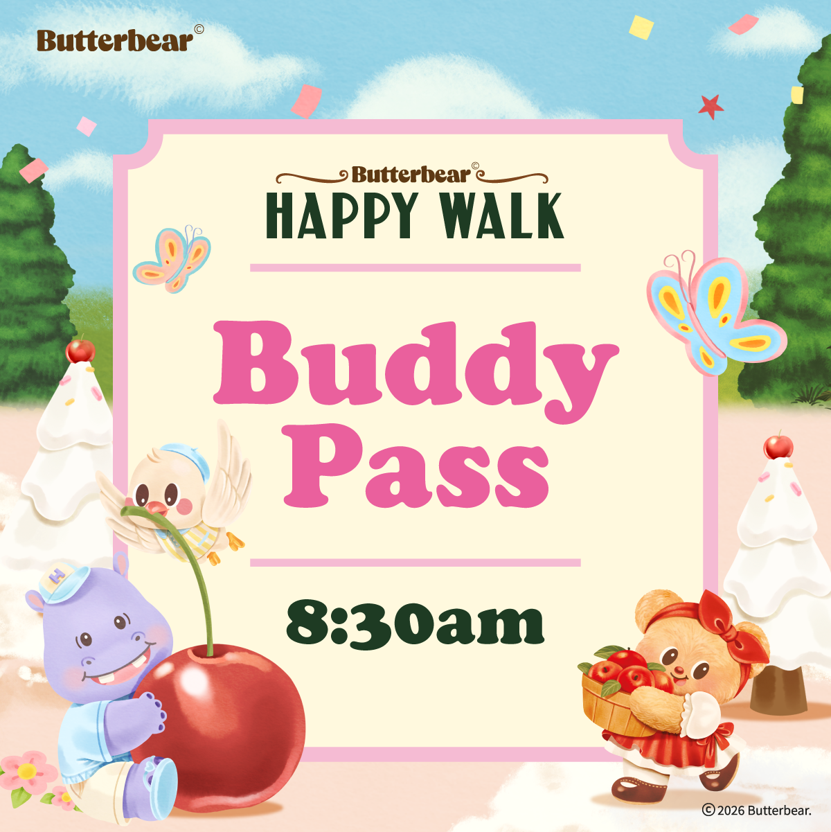 Butterbear Happy Walk Buddy of 2 Ticket (17 October 2026) - 8:30am