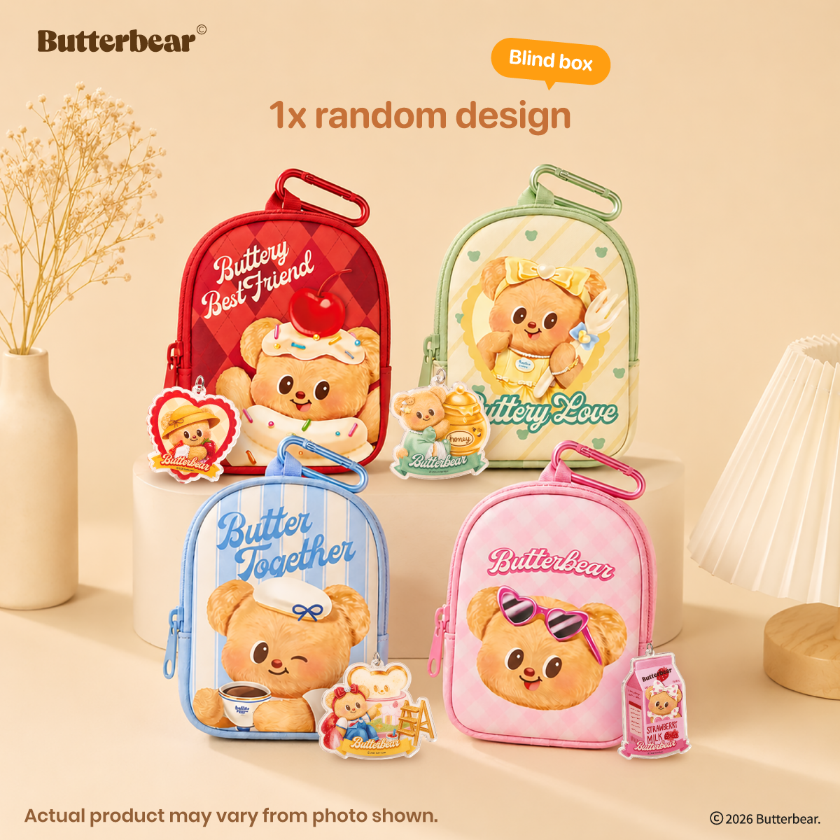 Butterbear Eco Bag with Keychain x1 random design (blind box)