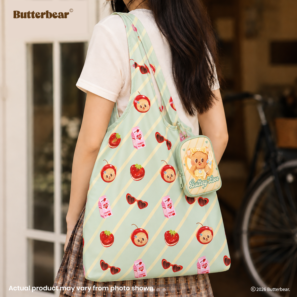 Butterbear Eco Bag with Keychain x1 random design (blind box)