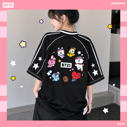 BT21 Star Walk Baseball Tee (Design 2 | White Collar)