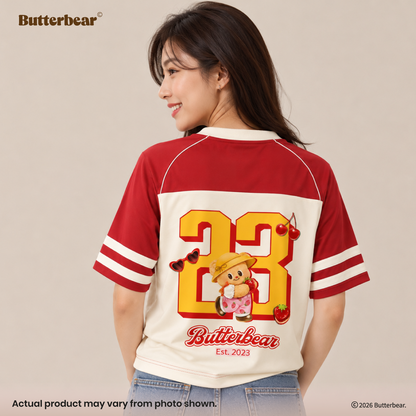 Butterbear Baseball Tee (Design 1 | Red&Cream)