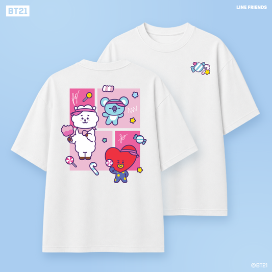 BT21 Star Walk Oversized Tee (Design 4 | White)