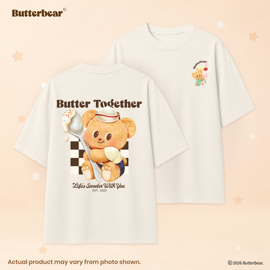 Butterbear Oversized Tee (Design 2 | Cream | Butter Together)