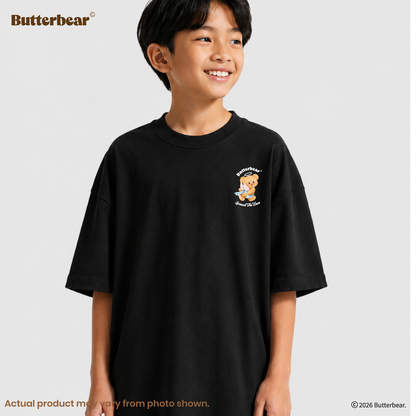 Butterbear Oversized Tee (Design 1 | Black | Buttery Creamy)