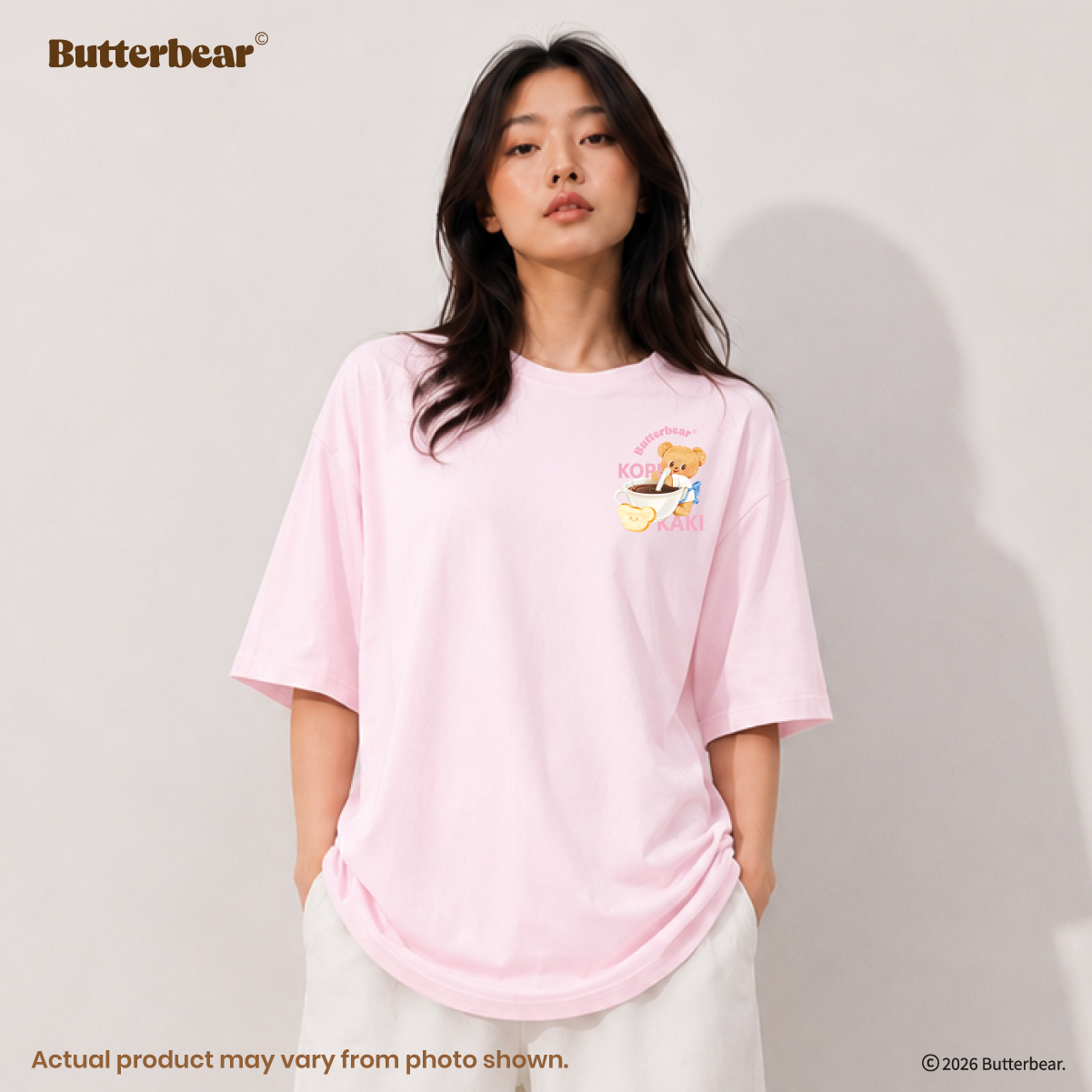Butterbear Oversized Tee (Design 3 | Pink | Shiok Together)