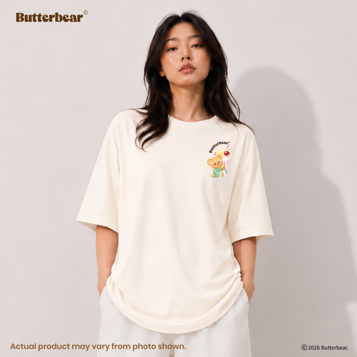 Butterbear Oversized Tee (Design 2 | Cream | Butter Together)