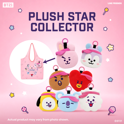 BT21 Star Walk Eco Bag with Plush Pouch (full set of 7 designs)