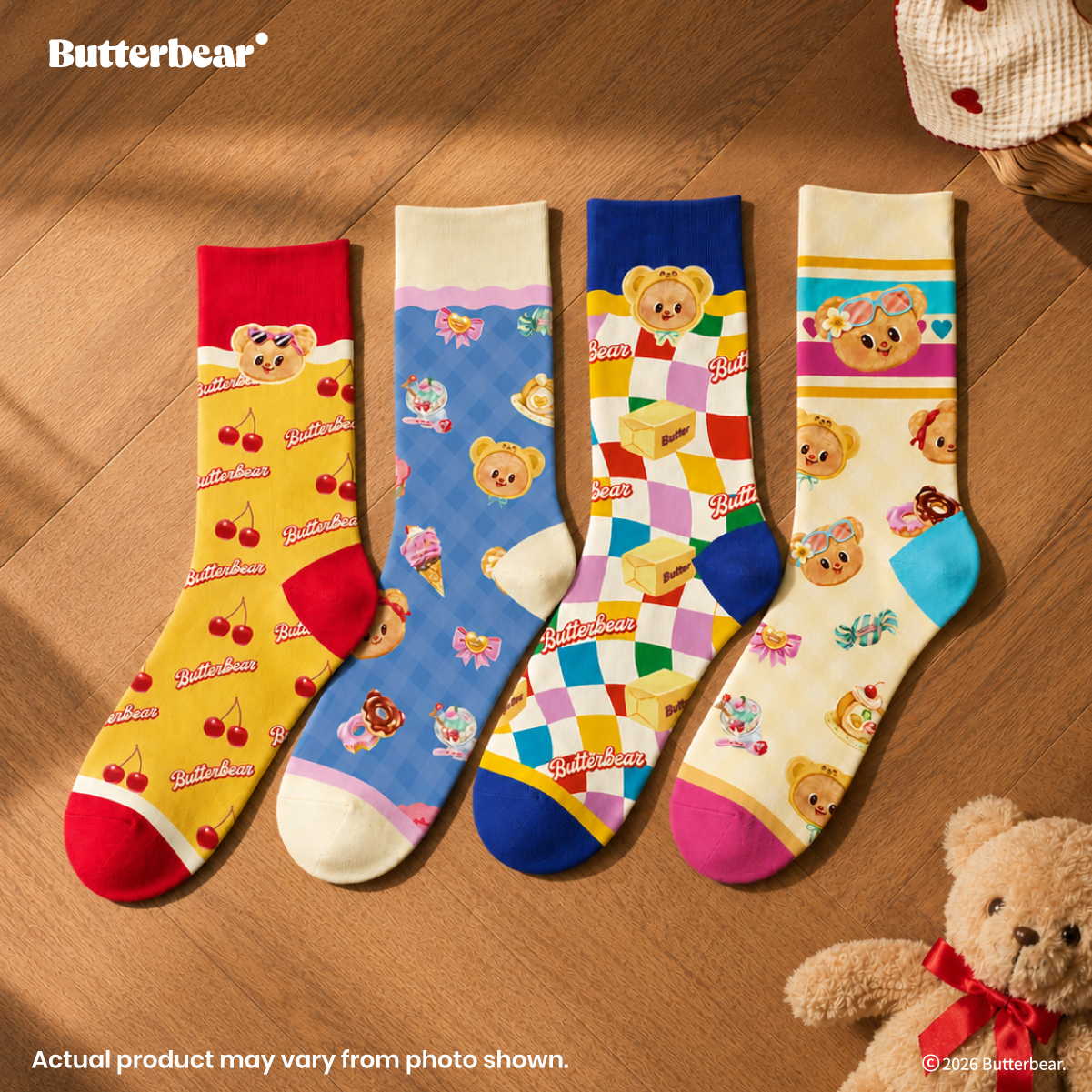 Butterbear Happy Socks x1 random design (blind box)