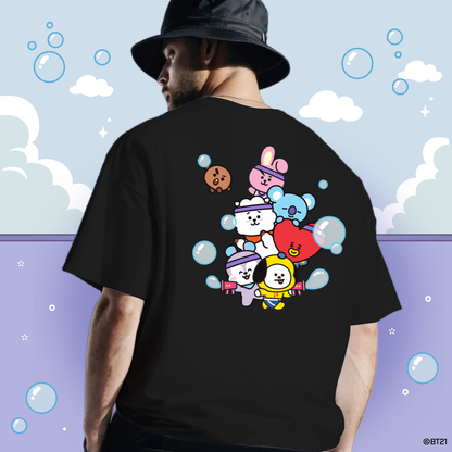 BT21 Bubble Squad Oversized Cotton Tee (Design 1 | Black | Bubble Squad)