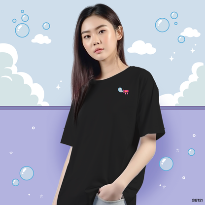 BT21 Bubble Squad Oversized Cotton Tee (Design 1 | Black | Bubble Squad)