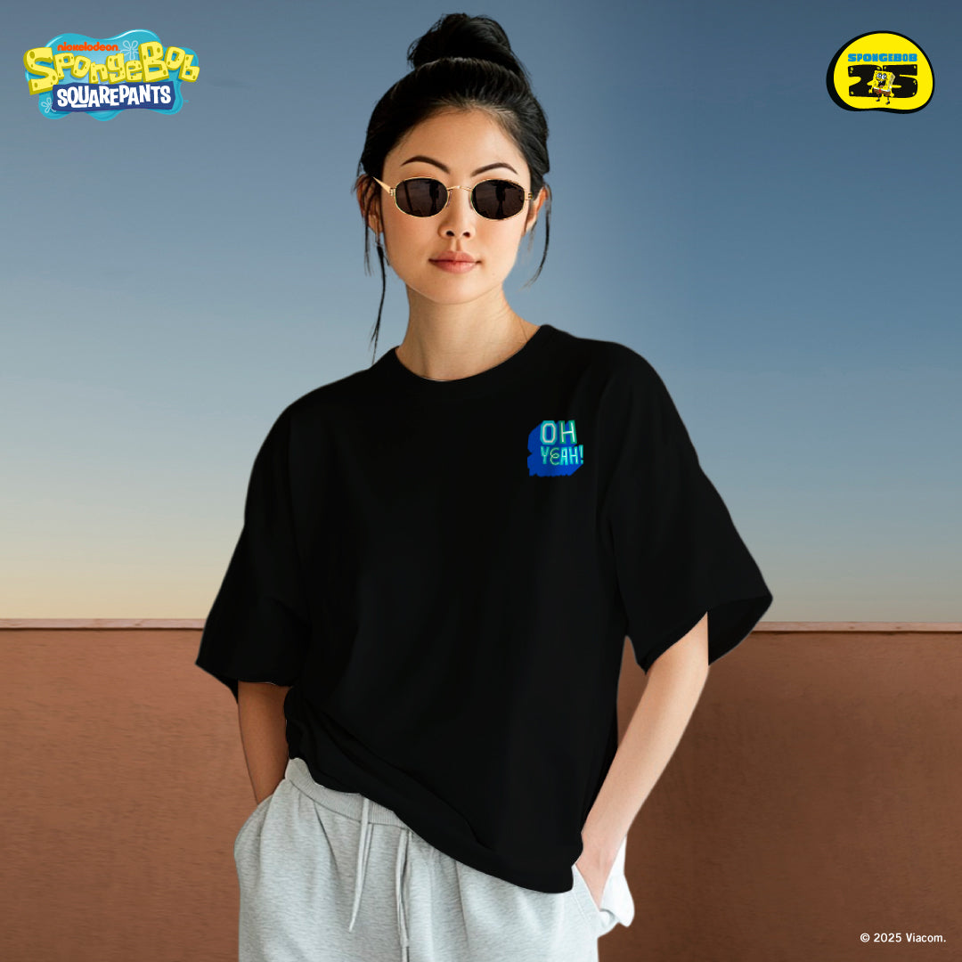 SpongeBob Pirate Oversized Cotton Tee (Design 1 | Black | Bojio)