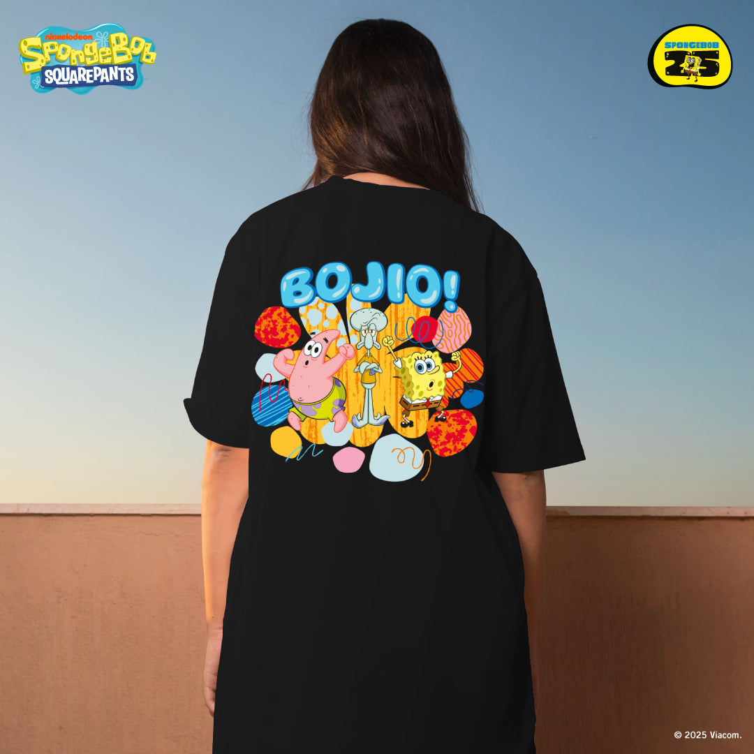 SpongeBob Pirate Oversized Cotton Tee (Design 1 | Black | Bojio)