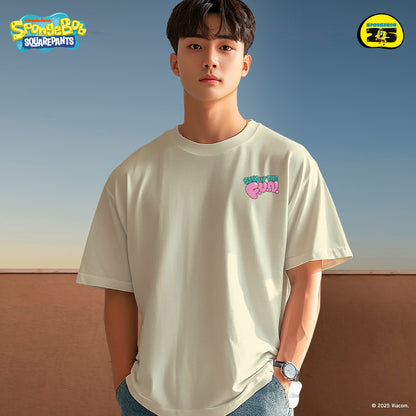 SpongeBob Pirate Oversized Cotton Tee (Design 3 | Cream | Bikini Bottom Buddies)