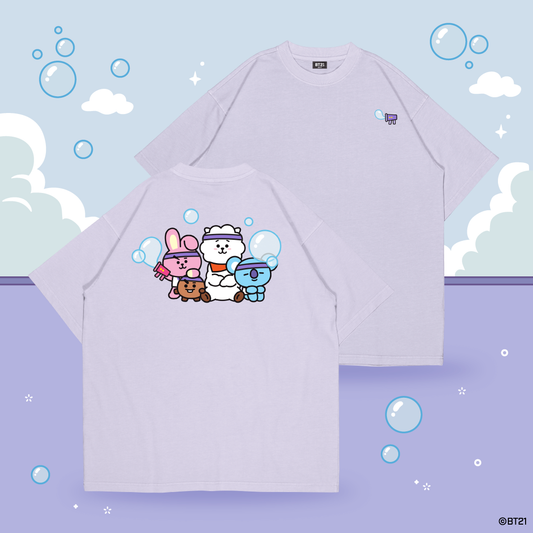 BT21 Bubble Squad Oversized Cotton Tee (Design 3 | Liliac)