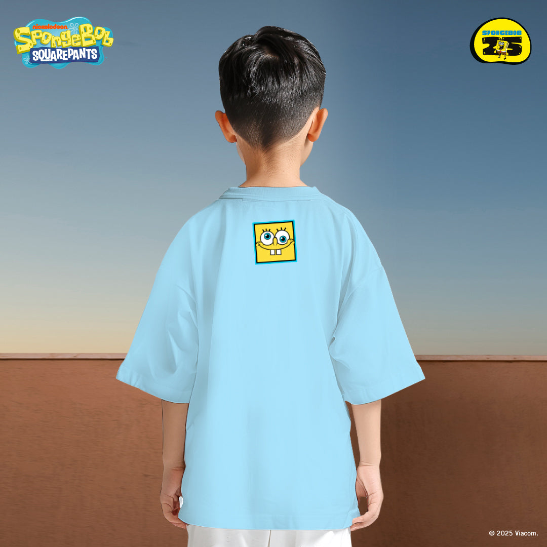 SpongeBob Pirate Oversized Cotton Tee (Design 2 | Sky Blue| Seas The Day)