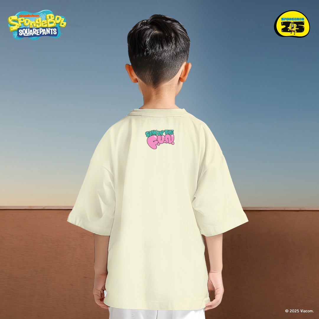 SpongeBob Pirate Oversized Cotton Tee (Design 3 | Cream | Bikini Bottom Buddies)