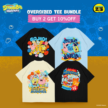 SpongeBob Pirate Oversized Cotton Tee (Design 4 | Black | Success)