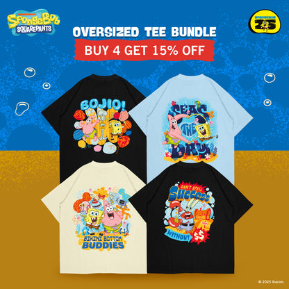 SpongeBob Pirate Oversized Cotton Tee (Design 4 | Black | Success)