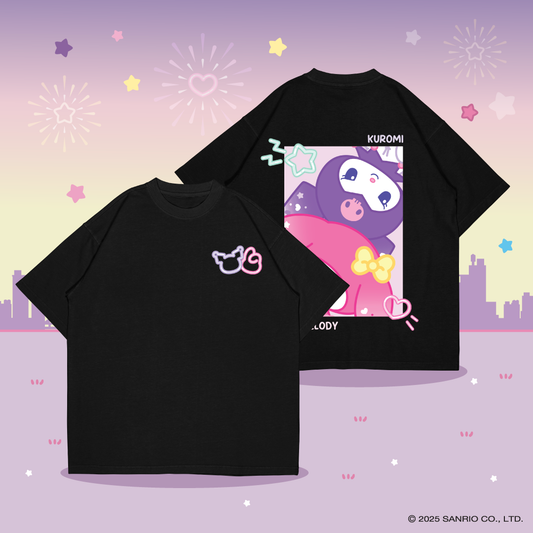 My Melody & Kuromi Oversized Tee (Design 4 | Black | Duo)