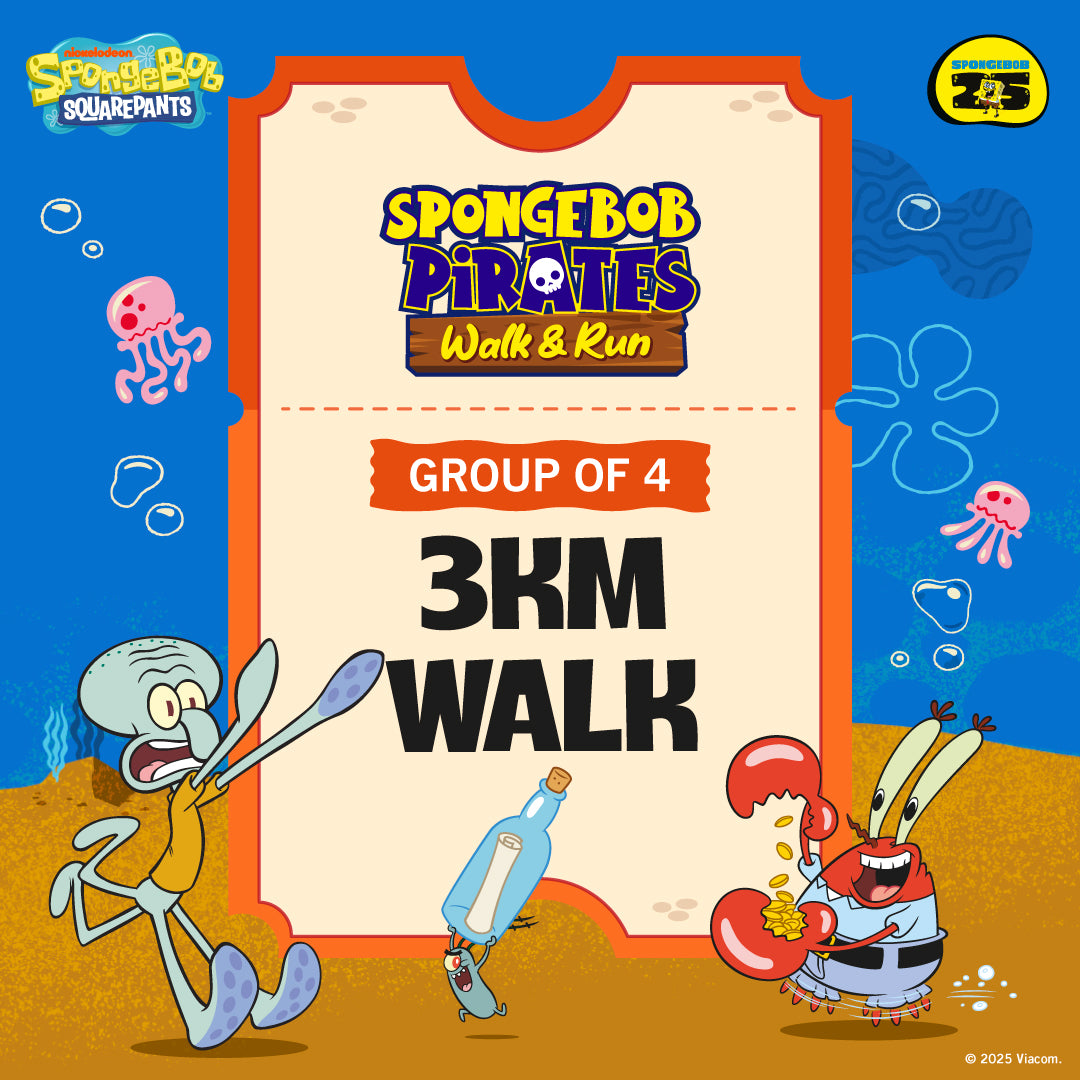 SpongeBob Pirate 3KM Walk Group of 4 Ticket (26 April 2025)