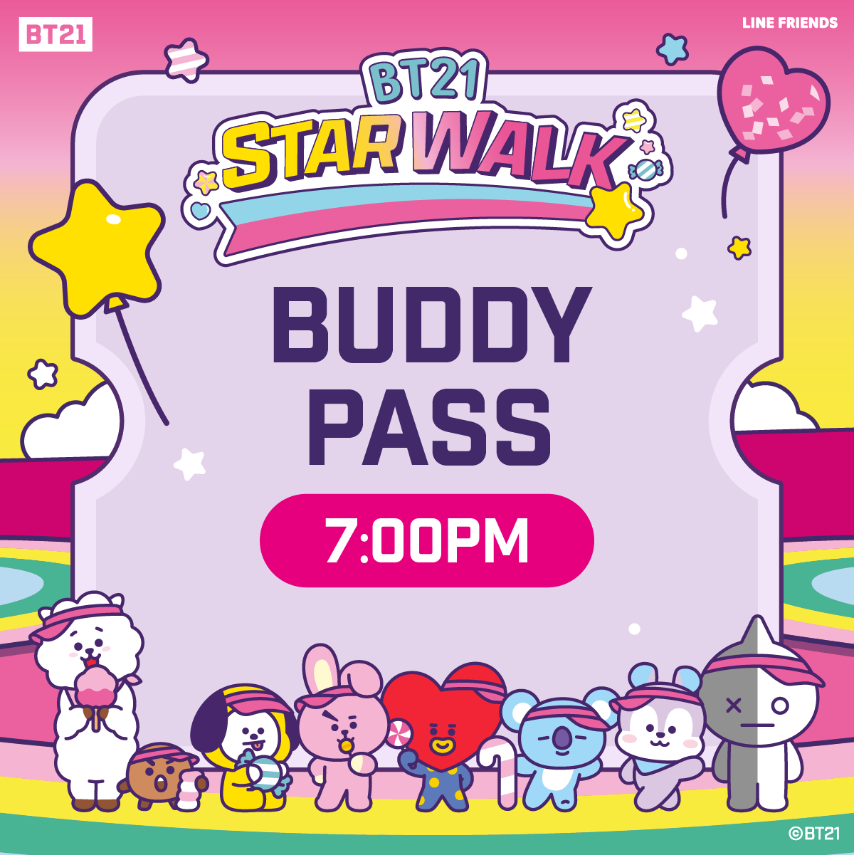 BT21 Star Walk Buddy of 2 Ticket (12 September 2026) - 7:00pm