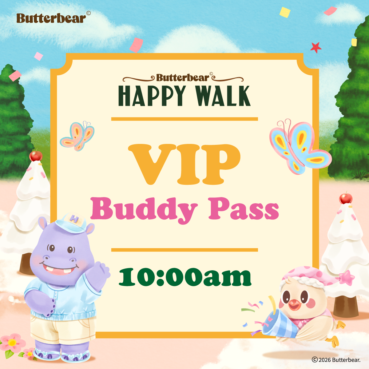 [VIP] Butterbear Happy Walk Buddy of 2 Ticket (17 October 2026) - 10:00am
